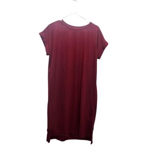 NWT LuLaRoe Chelsea TShirt Tee Shirt Dress Oversized Burgundy Wine Ribbed Size S